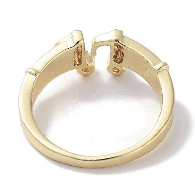 Brass Micro Pave Cubic Zirconia Cuff Rings RJEW-G310-10G-1