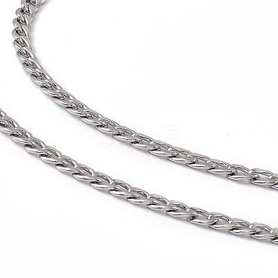 Non-Tarnish 201 Stainless Steel Curb Chain Necklace for Women Men NJEW-P268-A38-1X5-1