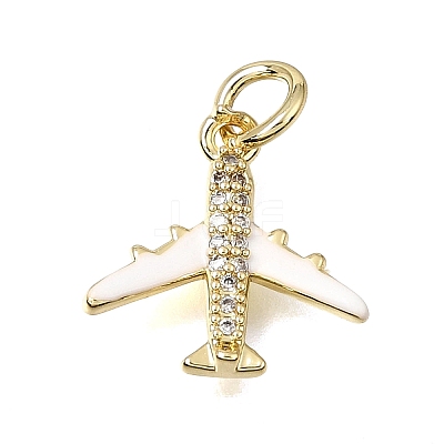 Brass Micro Pave Clear Cubic Zirconia Charms CU-CBAEEA8-36G-1