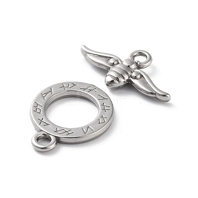 Non-Tarnish 304 Stainless Steel Toggle Clasps STAS-A092-06A-P-1