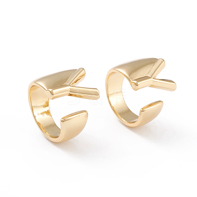 Brass Cuff Rings RJEW-L097-06Y-1