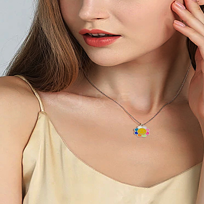 30Pcs 5 Colors Alloy Enamel Pendants ENAM-LP0002-17-1