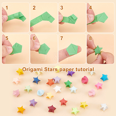 1 Set 7 Colors Fluorescent Lucky Star Origami Paper DIY-CP0010-79A-1