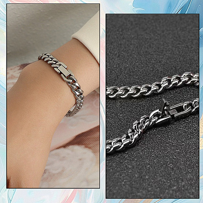 6Pcs 3 Style 304 Stainless Steel Fold Over Clasps STAS-BBC0007-55-1