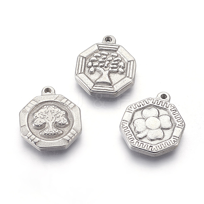 Non-Tarnish 304 Stainless Steel Pendants STAS-E444-20-1
