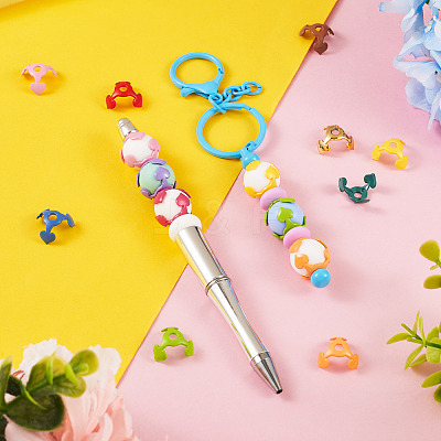 28Pcs 14 Colors Acrylic Flowers Beads Caps FIND-TA0005-11-1