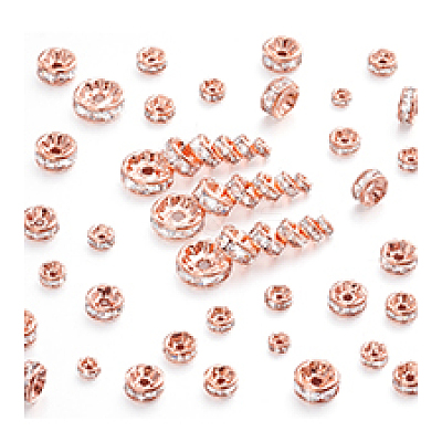Brass Rhinestone Spacer Beads RB-PH0008-22RG-NF-1