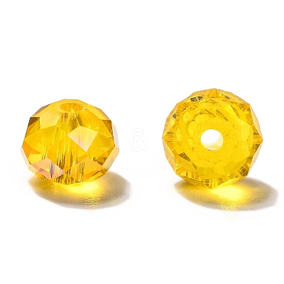 Faceted Rondelle Electroplate Glass Beads Strands EGLA-X0003-8x6mm-1