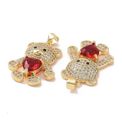 Brass Micro Pave Cubic Zirconia Pendants ZIRC-I063-03-1