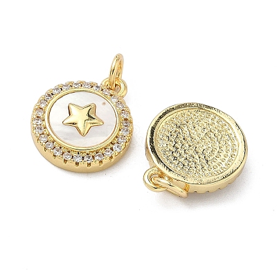 Brass Micro Pave Cubic Zirconia Pendants KK-A282-01G-01-1