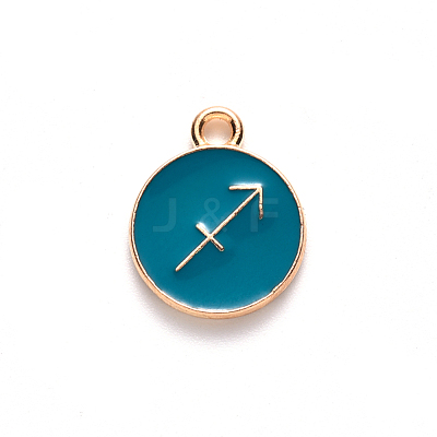 Alloy Enamel Pendants X-ENAM-S124-01B-05F-1