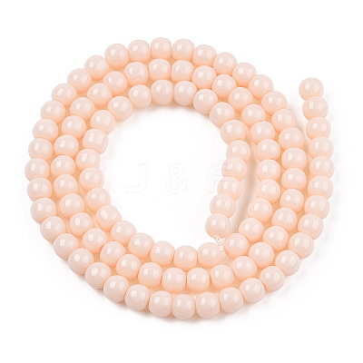 Opaque Solid Color Glass Beads Strands GLAA-T032-P4mm-09-1