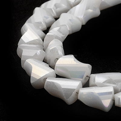 Electroplated Glass Beads Strands GLAA-G092-A-03-1