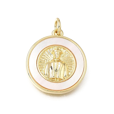 Brass & Natural Shell Pendants SH-CBA7C77-06G-1