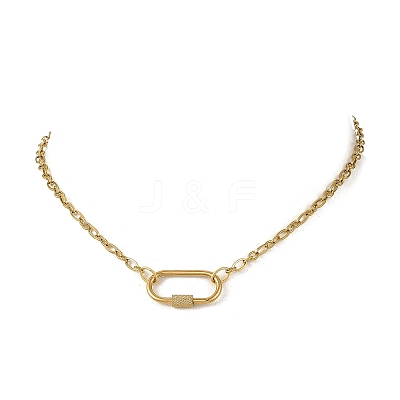 304 Stainless Steel Mother-Son Chain/Figaro Chain Necklaces for Women NJEW-JN06451-1