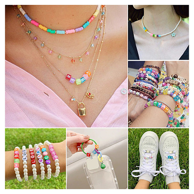 100Pcs 5 Colors Transparent Acrylic Beads TACR-TA0001-55A-1