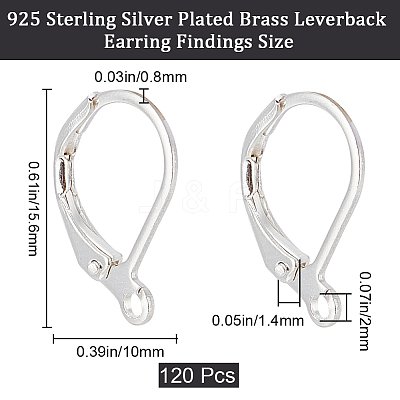 Brass Leverback Earring Findings KK-CN0003-07B-S-1