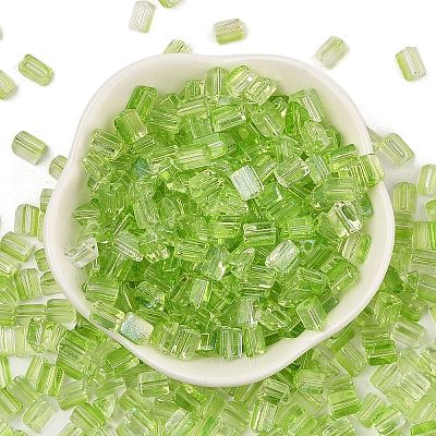 Transparent Spray Painted Glass Seed Beads SEED-L011-10A-06-1