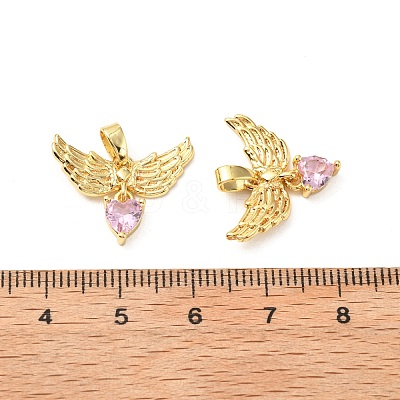 Brass Micro Pave Cubic Zirconia Pendants KK-G533-25G-02-1