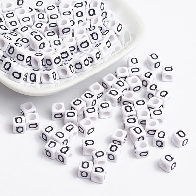 Acrylic Horizontal Hole Letter Beads PL37C9308-Q-1