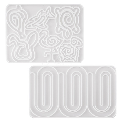 2Pcs 2 Styles Silicone Bookmark Molds DIY-TA0015-10-1