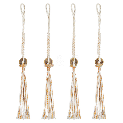 4Pcs 4 Styles Macrame Cotton Cord Hanging Ornaments HJEW-OC00275-1