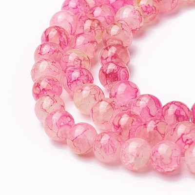 Spray Painted Glass Beads Strands X-GLAA-A038-C-60-1