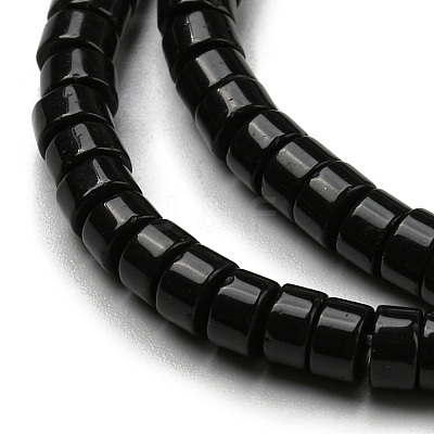 Natural Black Stone Beads Strands G-F631-A14-01-1