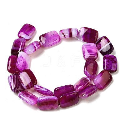 Natural Striped Agate/Banded Agate Beads Strands G-B137-B01-01H-1