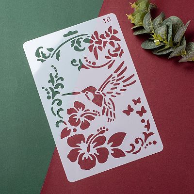 Plastic Reusable Drawing Painting Stencils Templates DIY-F018-B10-1