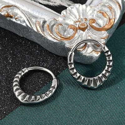 316 Surgical Stainless Steel Hoop Earrings EJEW-G416-29AS-1