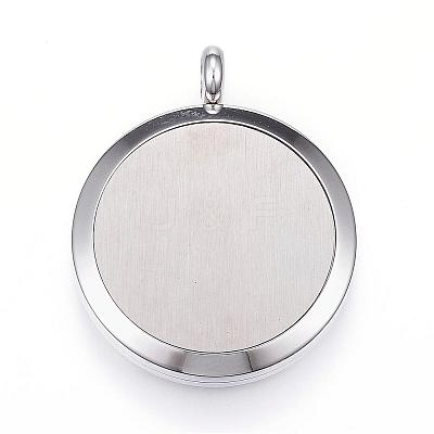 304 Stainless Steel Diffuser Locket Pendants STAS-D157-03I-1