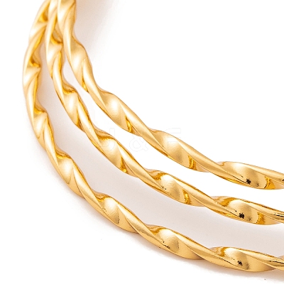 7Pcs PVD Vacuum Plating 304 Stainless Steel Textured Ring Bangles Set for Women BJEW-A011-13C-G-1