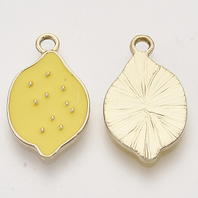 Light Gold Plated Alloy Charms X-ENAM-T009-04-1