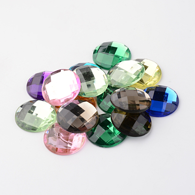 Imitation Taiwan Acrylic Rhinestone Flat Back Cabochons X-GACR-D002-25mm-M-1