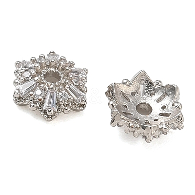 Brass Micro Pave Cubic Zirconia Bead Caps CU-CBA6E4E-03P-1