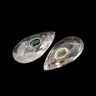 Natural Quartz Crystal Pendants X-G-P586-01G-10-1
