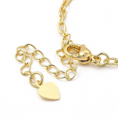Colorful Cubic Zirconia Heart Link Bracelet BJEW-E073-02G-1