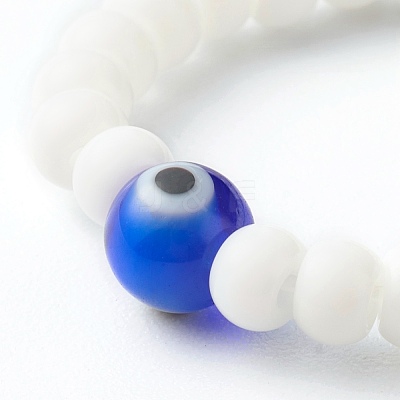 Handmade Glass Beads Stretch Rings RJEW-JR00373-1