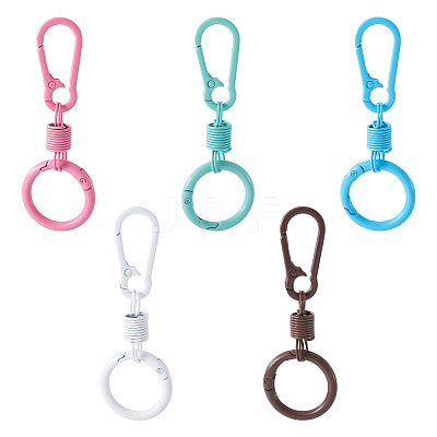5Pcs Spray Painted Alloy Iron Spring Gate Ring FIND-TA0008-67-1