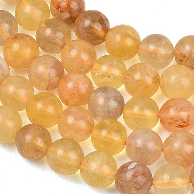 Natural Yellow Fluorite Beads Strands G-K340-A03-02A-1