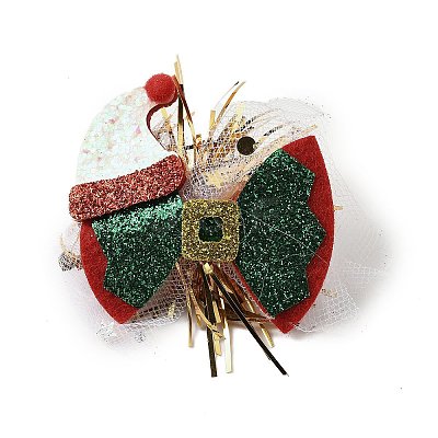 Christmas Theme Glitter Felt Fabric Alligator Hair Clip PHAR-U002-01D-1