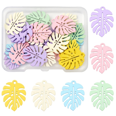 24Pcs Spray Painted Alloy Pendants FIND-FS0003-35-1