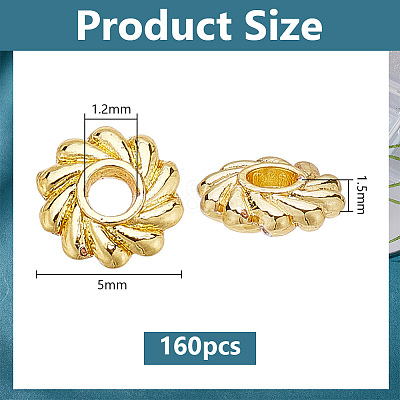 160Pcs Rack Plating Alloy Beads FIND-GO0001-95-1
