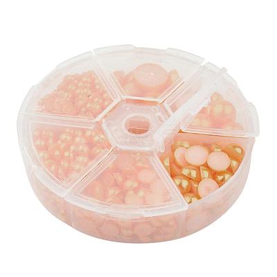 1Box ABS Plastic Imitation Pearl Dome Cabochons SACR-X0002-32-B-1