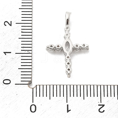 Brass Micro Pave Clear Cubic Zirconia Pendants KK-L228-01P-02-1