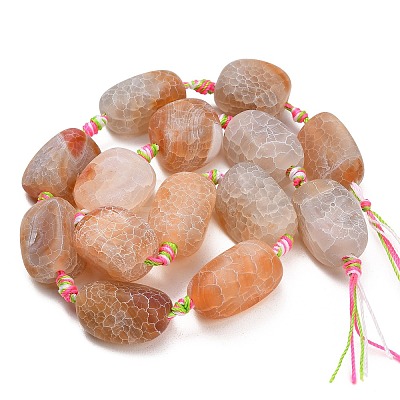 Natural Weathered Agate Beads Strands G-A321-P02-02-1