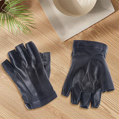 PU Leather Shalf-finger Gloves AJEW-CL0003-32-1