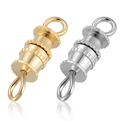 50Pcs 2 Colors Brass Screw Clasps KK-BBC0018-52-1