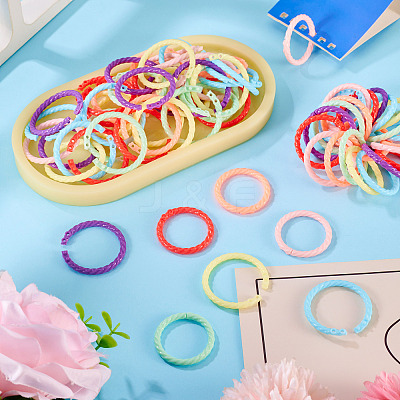 140Pcs 7 Colors Plastic Twisted Loose Leaf Book Binder Hinged Rings FIND-TA0008-27-1